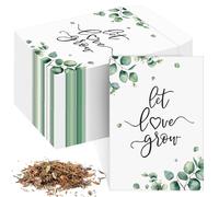 Tenare 50 Pièces Sacs de Graines de Mariage Sachets de Graines Let Love Grow Enveloppes de Graines en Papier Kraft pour Fleurs Sauvages Eucalyptus, Graines Non Incluses (Simple)