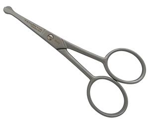 Tenartis Ciseaux Barbe, Moustache, Poils du Nez, Oreilles et Visage avec Lames Droites - Fabriqués en Italie (Acier inoxydable)