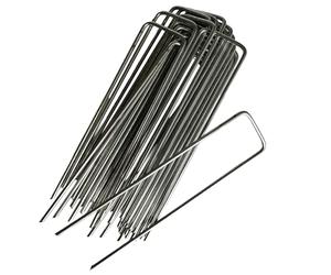 Tenax Agrafes U (20 pièces), Longueur 15 cm, Clous Métalliques en Forme de U pour Ancrage au Sol des Toiles de Paillage et des Voiles de Protection pour Cultures, Argent