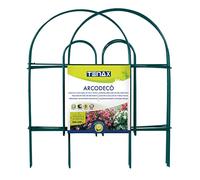 TENAX Arcodeco Vert, Bordure de Jardin, Hauteur 46 cm, Longueur 250 cm, Bordure en Acier Plastifié pour Jardins et Parterres de Fleurs, Composée de 6 Modules de 42x46 cm