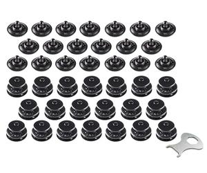 Tenax Boutons noirs 20 parties supérieures + 20 vis à tissu inférieures + 1 clé TENAX