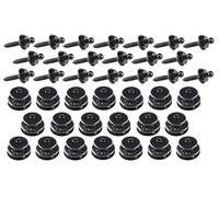 Tenax Boutons noirs 20 parties supérieures + 20 vis autotaraudeuses 4,2 x 16 mm