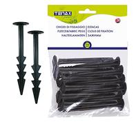 Tenax Clous de Fixation en Plastique, 11 cm Noir, pour Ancrage au Sol de Bâches de Protection et de Tissus Paillage, Lot de 20 pièces, pour Potager et Jardin