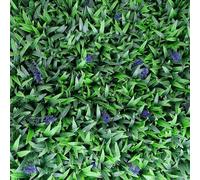 TENAX Divy Panel Liriope 100 x 100 cm vert-violet, panneau modulaire avec feuilles artificielles 3D type lyriope pour murs, jardins verticaux et décorations intérieures/extérieures