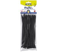 Tenax Fix-Tie L 20 cm Noir (50 pièces), Liens en Plastique pour la Fixation de Filets Tissés, Clôtures et Haies