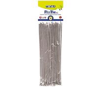 Tenax Fix-Tie XL 29 cm Argent (50 pièces), Liens en Plastique pour la Fixation de Filets Tissés, Clôtures et Haies