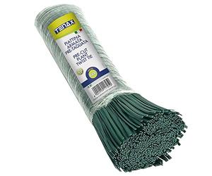 TENAX Liens en Plastique Armés et Prédécoupés, 20 cm, Couleur Verte, Paquet de 1000 pièces, Fil en Acier Recouvert de PVC pour Ligatures, Plantes et Fleurs, Fermetures de Sacs et Paquets