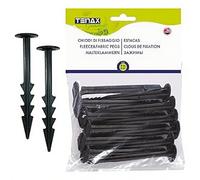 Tenax Clous de Fixation en Plastique, 11 cm Noir, pour Ancrage au Sol de Bâches de Protection et de Tissus Paillage, Lot de 20 pièces, pour Potager et Jardin