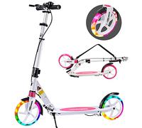 TENBOOM Trottinette pour adultes - Pliable - Hauteur réglable - Pour enfants de 10 ans - 2 roues - Avec frein à main et cloche