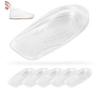 Tenbrachian 6 Pcs Semelle Talon Gel 1cm, Hauteur Augmentation Semelles de Talon, Semelle Grandissante Homme, Talonettes Rehaussantes Femmes Hommes, Semelles Chaussures Gel Silicone (1 cm)