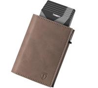 TENBST Porte Carte Homme, Portefeuille en Cuir avec Blocage RFID, 8 Porte Carte Crédit, Portefeuille pour Homme avec Compartiment à Billets et Poche à Monnaie - Marron