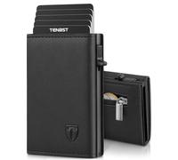 TENBST Portefeuille Homme en Cuir, Porte-Cartes avec Blocage RFID, 8 Porte Carte Crédit, Porte Carte Bancaire avec Compartiment à Billets et Poche à Monnaie - Boîte Cadeau