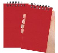 Tenceur Lot de 2 petits carnets de poche à spirale, 7,6 x 12,7 cm, rouge | Carnet relié avec 120 pages lignées pour bureau, université, infirmière, cadeau essentiel pour la rentrée scolaire