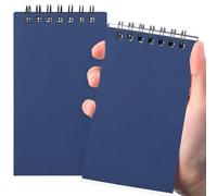 Tenceur Lot de 2 petits carnets de poche à spirale de 7,6 x 12,7 cm avec pages lignées et 120 pages lignées pour la maison, le bureau, l'université, le travail, l'école (bleu)