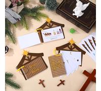 Tenceur Lot de 24 autocollants de crèche de Noël pour faire une crèche de Noël - Bricolage maison Vbs Crafts - Livre d'histoire de Jésus pour la nuit sainte - Contes chrétiennes - Jeu de décoration