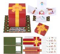 Tenceur Lot de 24 boîtes cadeaux de Noël avec couvercles en vrac pour faire une scène de naissance de Jésus pour la nuit sainte chrétienne, dimanche chrétien, école, salle de classe, religieuse