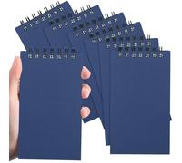 Tenceur Lot de 6 petits carnets de poche à spirale de 7,6 x 12,7 cm avec pages lignées, 120 pages lignées, pour la maison, le bureau, l'université, le travail, l'école (bleu)