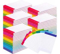 Tenceur Lot de 80 petits blocs-notes lignés de 10,2 x 15,2 cm - Recharges de mini poche à détacher - 60 feuilles - Mini carnet à gratter pour fournitures scolaires et de bureau (couleur arc-en-ciel)