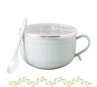 Tencipeda 25 oz Mug Meals with Lids, Christmas Soup Mugs Set of 3, Stainless Steel Double-Layer Meal Bowls with Handles for Family Dinners, Coffee, and Stews (Blue)