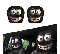Tencipeda 2pcs Funny Cartoon Car Headrest Covers, Eyes Car Headrest with Elastic Fit and Breathable Fabric, for Auto Front Seat Rest Decoration (2pcs)
