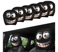 Tencipeda 2pcs Funny Cartoon Car Headrest Covers, Eyes Car Headrest with Elastic Fit and Breathable Fabric, for Auto Front Seat Rest Decoration (6pcs)