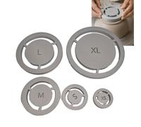 Tencipeda 5 Pack Pottery Foot Ring Tool, Ceramic Clay Base Aligner for Creating Even Foot Rings on Bowls, Cups and Wheel Throwing Projects (Gray)