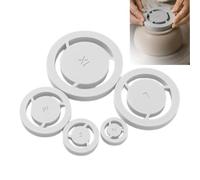 Tencipeda 5 Pack Pottery Foot Ring Tool, Ceramic Clay Base Aligner for Creating Even Foot Rings on Bowls, Cups and Wheel Throwing Projects (White)