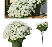 Tencipeda Artificial Sunset Mums, Artificial Mum Bush for Outdoors Fall Faux Flower Decor for Outside Home Indoor Planter (White,15 Bundles)