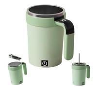 Tencipeda Automatic Magnetic Stirring Cup, Rechargeable Portable Self-Stirring Mug Stainless Steel with Lid for Coffee Milk Cocoa Other Beverages (Green)