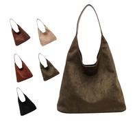 Tencipeda Brown Suede Bag, Suede Hobo Bags for Women, Suitable for Commuting and going Out (Green)