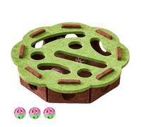 Tencipeda Cat Nail File Enrichment Box for Indoor Cats, Cat Scratch Puzzle Enrichment Box with Rolling Bell Balls, A Playtime Experience That Keeps Your Furry Friend Happy and Engaged (Green,Round)