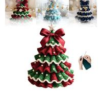 Tencipeda Crochet Christmas Kits, Handmade Christmas Tree, Suitable for Handcraft Lovers (Red and green)