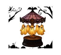 Tencipeda Ghost Carousel Lights, Halloween Light Up Ghost Night Light Decorations Indoor with Vintage Antique Copper Base Perfect for Halloween Decoration Nightlight & Gift