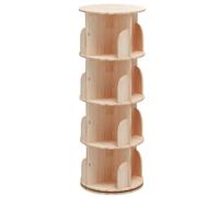 Tencipeda Kids Rotating Bookshelf, 360° Rotating Small Corner Bookcase for Small Space, Wood Narrow Book Shelf Organizer for Bedroom Living Room Study Room (4-Layer)