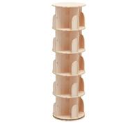 Tencipeda Kids Rotating Bookshelf, 360° Rotating Small Corner Bookcase for Small Space, Wood Narrow Book Shelf Organizer for Bedroom Living Room Study Room (5-Layer)