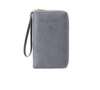 Tencipeda Multi-Functional RFID Passport Wallet, RFID Passport Wallet Women Essential Travel Anti-Theft Storage Case (Gray)