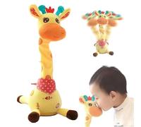 Tencipeda Musical Giraffe Toy - Dancing Talking Singing Plush with Voice Recording & LED Light Show, Educational Stuffed Toy, Soft Stuffed Animal Gifts with Repeating Sounds and Twisting Moves