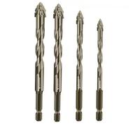 Tencipeda New Four-Flute Sawtooth Eccentric Drill Bit, High-Strength Eccentric Twist Drill Bit, Four-Edged Serrated Eccentric Drill for Concrete, Masonry, and Glass (6/8/10/12)