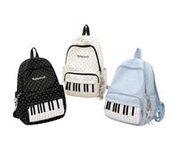 Tencipeda Piano Backpack With Polka Dot Pattern, Cutecore Style Daypack For High School Students, Travel And Everyday Use (3 Pcs)