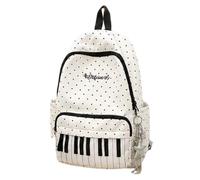 Tencipeda Piano Backpack With Polka Dot Pattern, Cutecore Style Daypack For High School Students, Travel And Everyday Use (White)