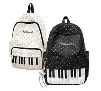 Tencipeda Piano Backpack With Polka Dot Pattern, Cutecore Style Daypack For High School Students, Travel And Everyday Use (2 Pcs)