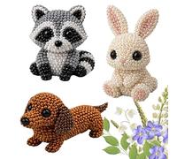 Tencipeda Tiny 3D Beaded Animal Kit - DIY 3D Beaded Animals & Birds Craft Set for Teens and Adults, Handmade Miniature Bead Art Decoration, Creative Stress Relief Gift (3pcs-F)