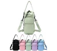 Tencipeda Water Bottle Shoulder Bag, Water Bottle Carrier with Strap for Hiking Cycling The Ultimate Outdoor Companion (Green)