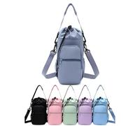 Tencipeda Water Bottle Shoulder Bag, Water Bottle Carrier with Strap for Hiking Cycling The Ultimate Outdoor Companion (Blue)