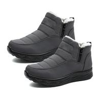 Tencipeda Winter Boots for Women Waterproof, Snow Boots for Women Non-Slip & Fur Lined Slip on Warm (Gray,41)