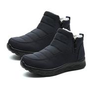 Tencipeda Winter Boots for Women Waterproof, Snow Boots for Women Non-Slip & Fur Lined Slip On Warm (Navy,35)