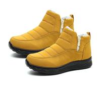 Tencipeda Winter Boots for Women Waterproof, Snow Boots for Women Non-Slip & Fur Lined Slip on Warm (Yellow,39)