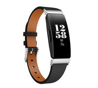 TenCloud Bracelets compatibles avec Fitbit Inspire 2, bracelet de rechange fin en cuir pour traqueur d'activité Inspire 2/Inspire/Inspire HR (noir)