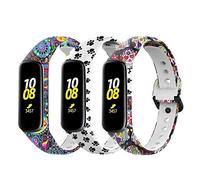TenCloud Bracelets compatibles avec Samsung Galaxy Fit 2, bracelet de rechange en silicone souple à motif floral pour tracker d'activité Galaxy Fit2 SM-R220, Silicone