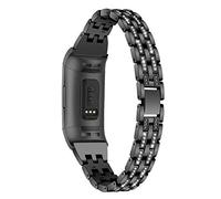 TenCloud Bracelets de rechange compatibles avec Fitbit Charge 4/Charge 3, bracelets en métal avec strass pour femme pour tracker d'activité Charge 4/Charge 3 (noir)